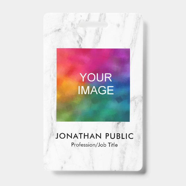 Badge Logo Photo Employé Nom Et Titre ID Moderne (Avant)