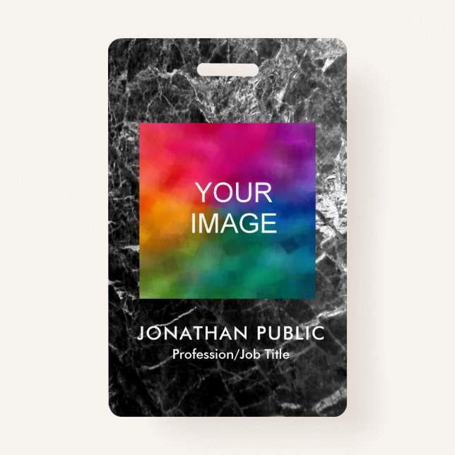 Badge Logo Photo Employé Nom Et Titre ID Moderne (Devant)