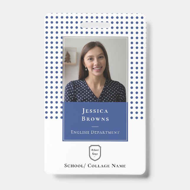 Badge Logo photo en bleu profond de l'enseignant / de l' (Avant)