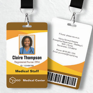 Badge Logo Photo Jaune Marron Nom d'entreprise ID