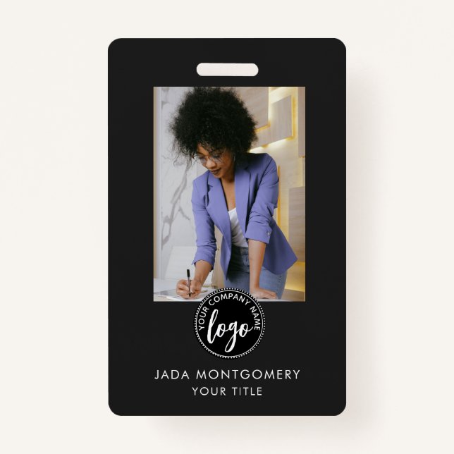Badge Logo photo moderne ID noir (Devant)