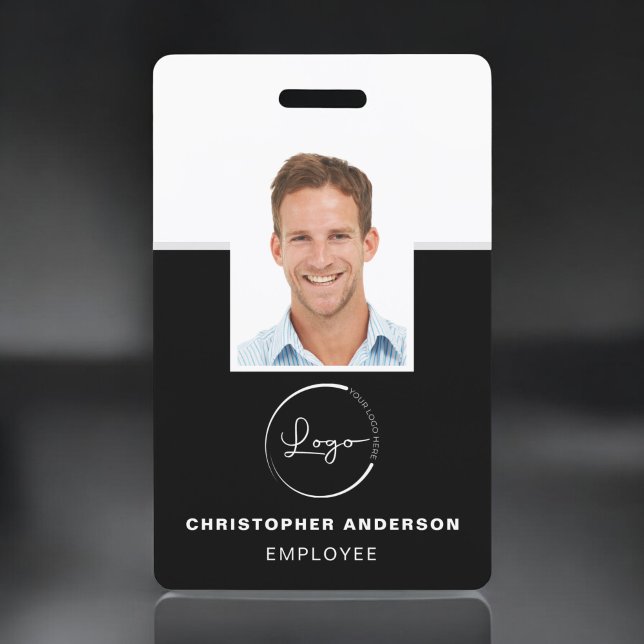 Badge Logo Photo Nom de l'employé personnalisé Entrepris (Créateur téléchargé)