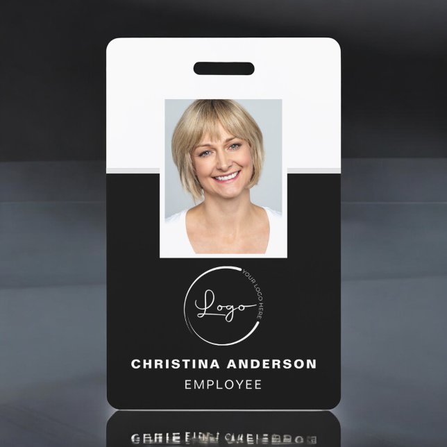 Badge Logo Photo Nom de l'employé personnalisé Travail d (Créateur téléchargé)