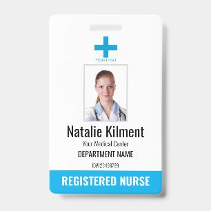 Badge Logo Photo Nom de l'Hôpital Employé Ciel Bleu