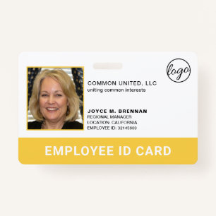 Badge Logo professionnel de l'entreprise jaune Identifia