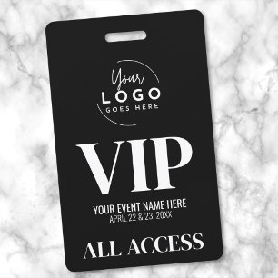 Badge Logo professionnel noir blanc événement VIP