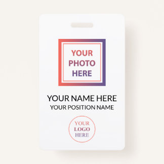 Badge Logo promotionnel personnalisé et photo Pas de com