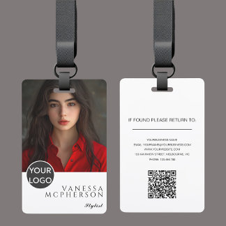 Badge Logo QR Code Photo Minimaliste Moderne Professionn