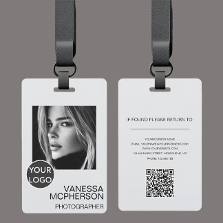 Badge Logo QR de photo professionnelle minimaliste moder