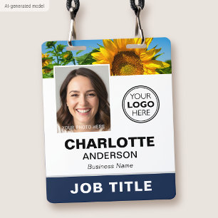 Badge Logo QR Navy personnalisé pour entreprise de photo