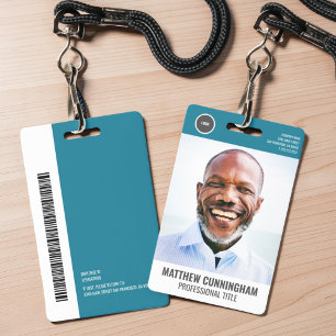 Badge Logo rond moderne Photo d'employé Nom Code-barres