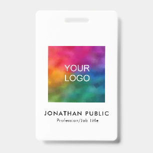 Badge Logo Simple Entreprise Personnalisé Nom et Titre C