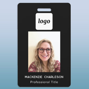 Badge Logo simple ID photo Black Nametag