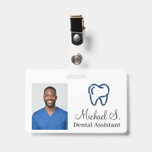 Badge Logo Simple Personnalisé Photo Assistante Dentaire