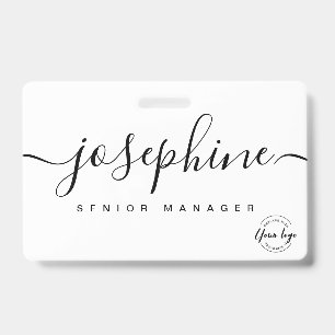 Badge Logo simple pour entreprise Nom élégant en écritur