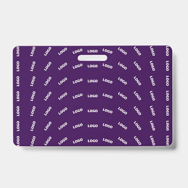 Badge Logo unique ou modèle d'image téléchargée | Violet (Avant)