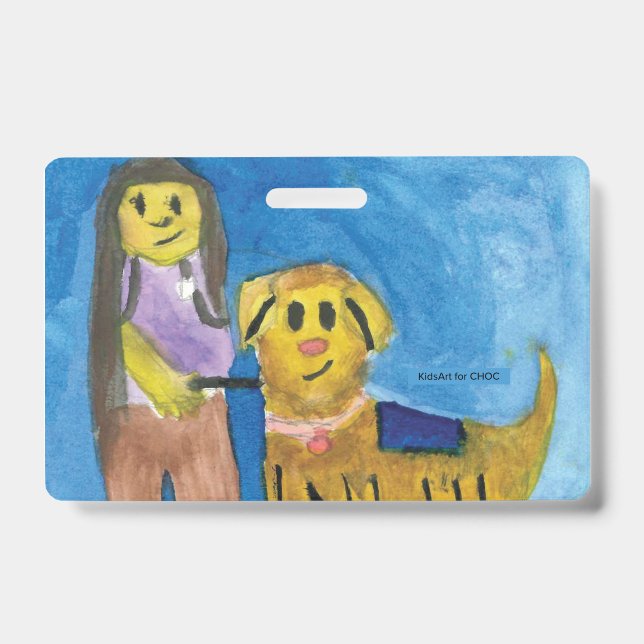 Badge Lois the Therapy Dog - Kids Art for CHOC (Face)