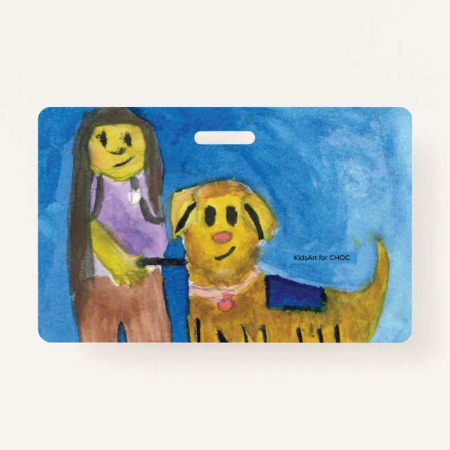 Badge Lois the Therapy Dog - Kids Art for CHOC (Devant)