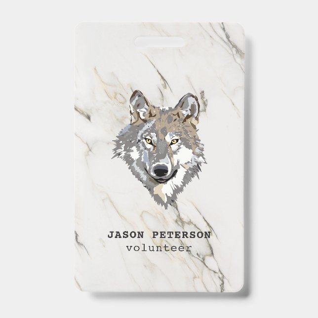 Badge Loup et pierre de marbre (Avant)