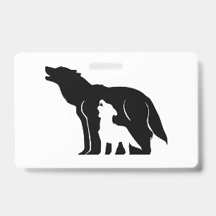 Badge Loups noirs et blancs