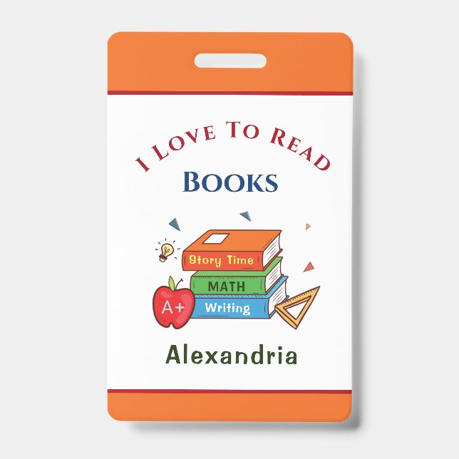 Badge Love To Read Books Reader Lecture Personnaliser (Face)