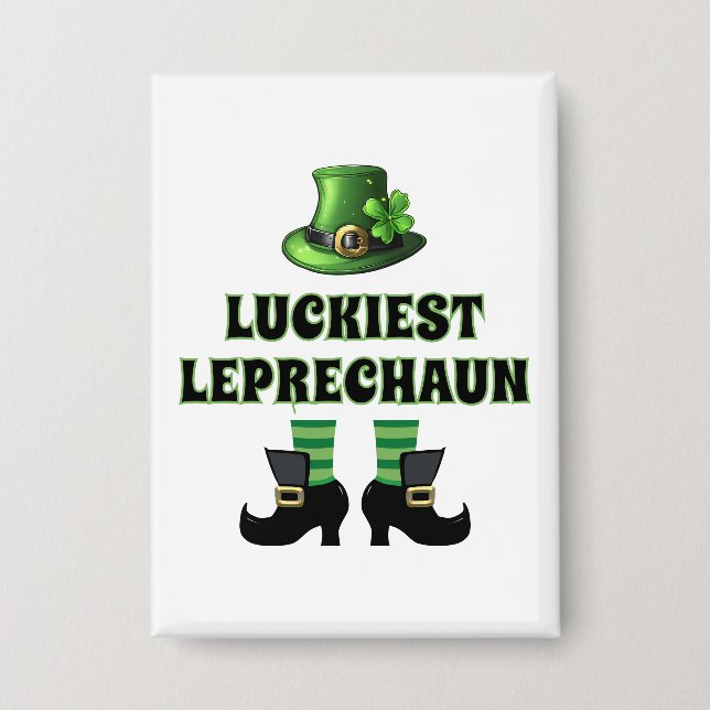 Badge Luckiest Leprechaun correspondant à la St. Patrick (Recto)