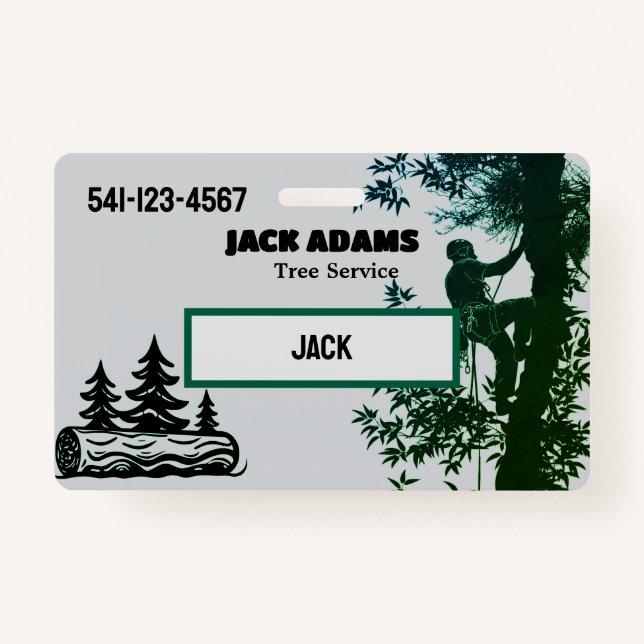 Badge Lumberjack Tree Service Business Card (Devant)