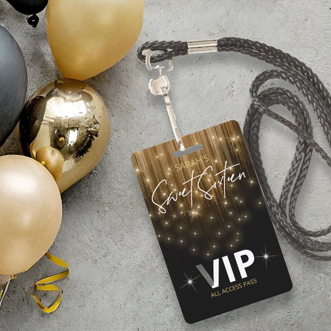 Badge Lumières en cascade Sweet 16 Gold ID790 (Créateur téléchargé)