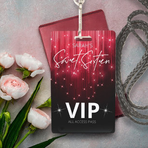 Badge Lumières en Cascade Sweet 16 Rouge ID790