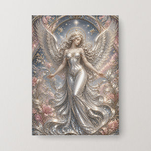 Badge Lumina Ascendant – Portrait d'Ange Céleste