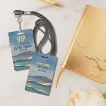Luxe Blue Gold Turquoise Paysage VIP All Access Pa