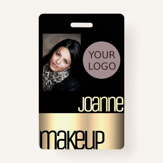 Badge Luxe glamour Elégant Salon de Beauté Rose Or (Devant)