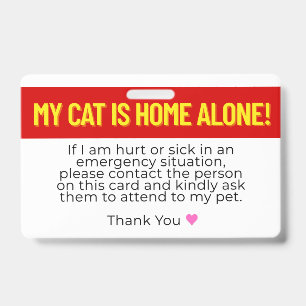 Badge Ma carte de contact d'urgence pour mon chat