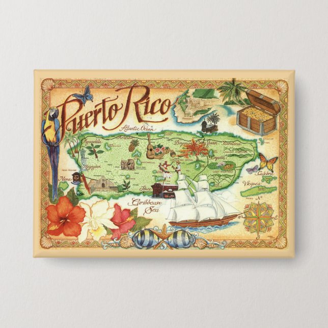 Badge Magnet Porto Rico vintage (Recto)