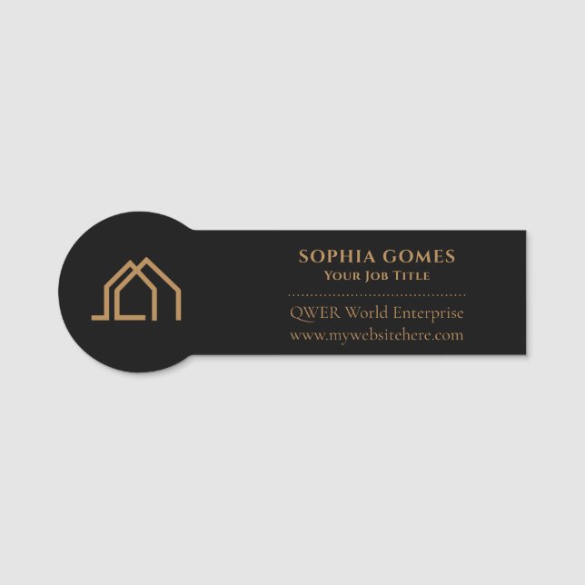 Badge magnétique de nametag pour agent immobilier  (Devant)