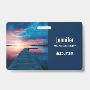 Badge Magnifique coucher de soleil sur un lac calme