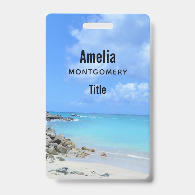 Badge Magnifique plage tropicale turquoise (Avant)