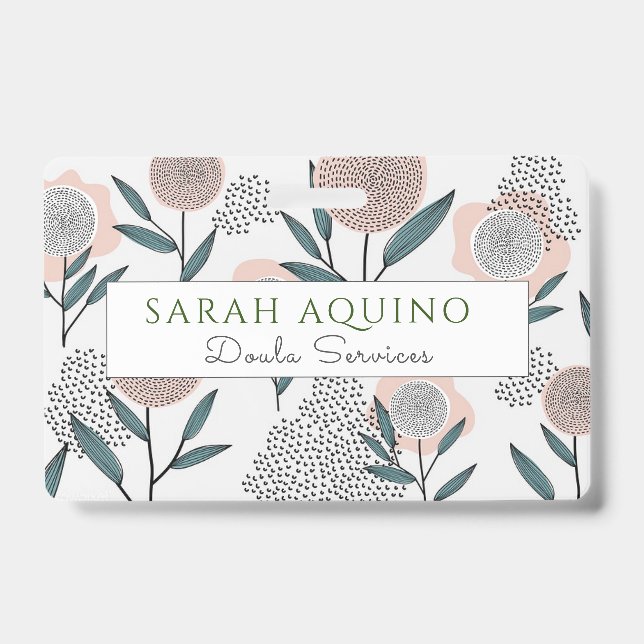 Badge Main tirée Dusty Rose Floral Doula (Avant)