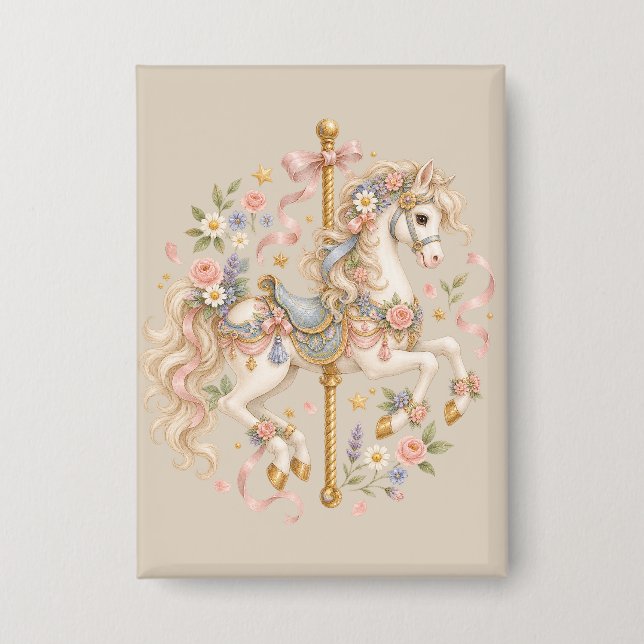 Badge Maison de cheval de carrousel antique Cadeau Cotta (Recto)