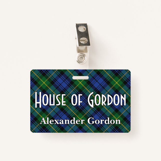 Badge Maison Snappy de Gordon Tartan (Devant avec clip)