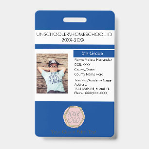 Badge Maisons modernes Unschooling Étudiant Bleu
