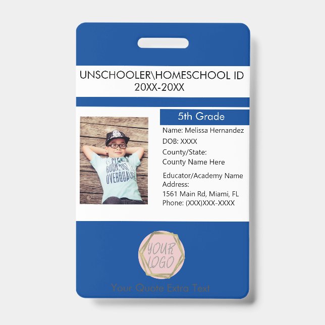 Badge Maisons modernes Unschooling Étudiant Bleu (Avant)