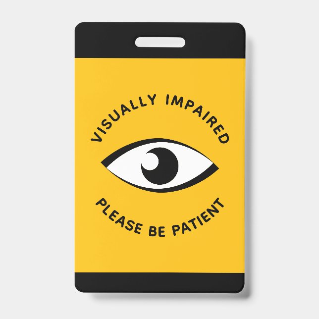Badge Malvoyant Partiellement Voyant Basse Vision Œil (Avant)