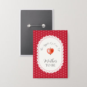Badge Maman à Venir Étincelle Rouge Baby Shower Vintage 