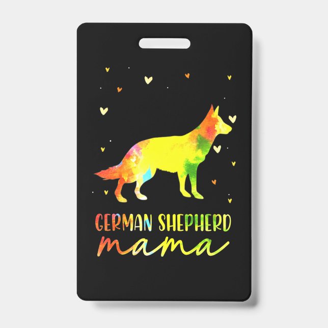 Badge Maman Berger Allemand Coloré (Avant)