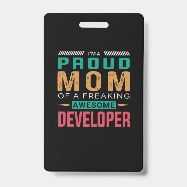 Badge Maman Du Développeur Génial (Avant)