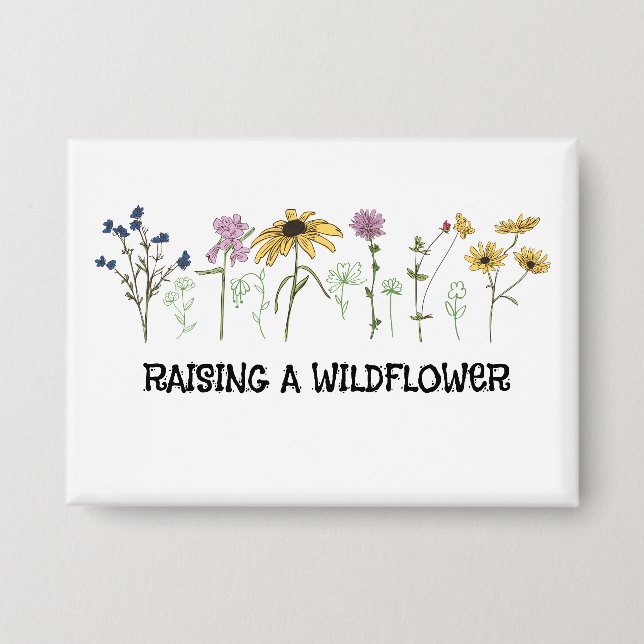 Badge Maman faisant pousser une fleur sauvage  (Recto)