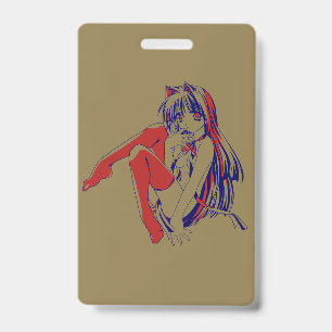 Badge Manga américain Neko Chatte aux oreilles de chat K