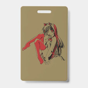 Badge Manga R & B, Anime Loli Furry Chatte Féminine Neko
