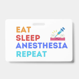 BADGE MANGER DORMIR ANESTHÉSIE RÉPÉTER - ANESTHÉSIE BADI